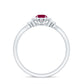 Anillo de compromiso de rubí inspirado en la naturaleza con diamante para mujer