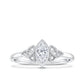 Natural Bezel Set Marquise Diamond Engagement Ring with Celtic Knot