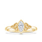Natural Bezel Set Marquise Diamond Engagement Ring with Celtic Knot