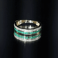 Natural Emerald and Diamond Half Eternity Wedding Band