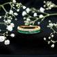Natural Emerald and Diamond Half Eternity Wedding Band