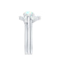 0.8 Carat Natural Ethiopian Rainbow Opal Diamond Wedding Bridal Ring Set of 3
