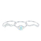 0.8 Carat Natural Ethiopian Rainbow Opal Diamond Wedding Bridal Ring Set of 3