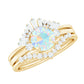0.8 Carat Natural Ethiopian Rainbow Opal Diamond Wedding Bridal Ring Set of 3
