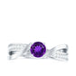 Real Amethyst Engagement Ring with Diamond Infinity Shank