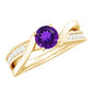 Real Amethyst Engagement Ring with Diamond Infinity Shank