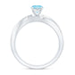Anillo de compromiso infinito de aguamarina natural de 0,8 quilates y diamantes