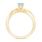 Anillo de compromiso infinito de aguamarina natural de 0,8 quilates y diamantes