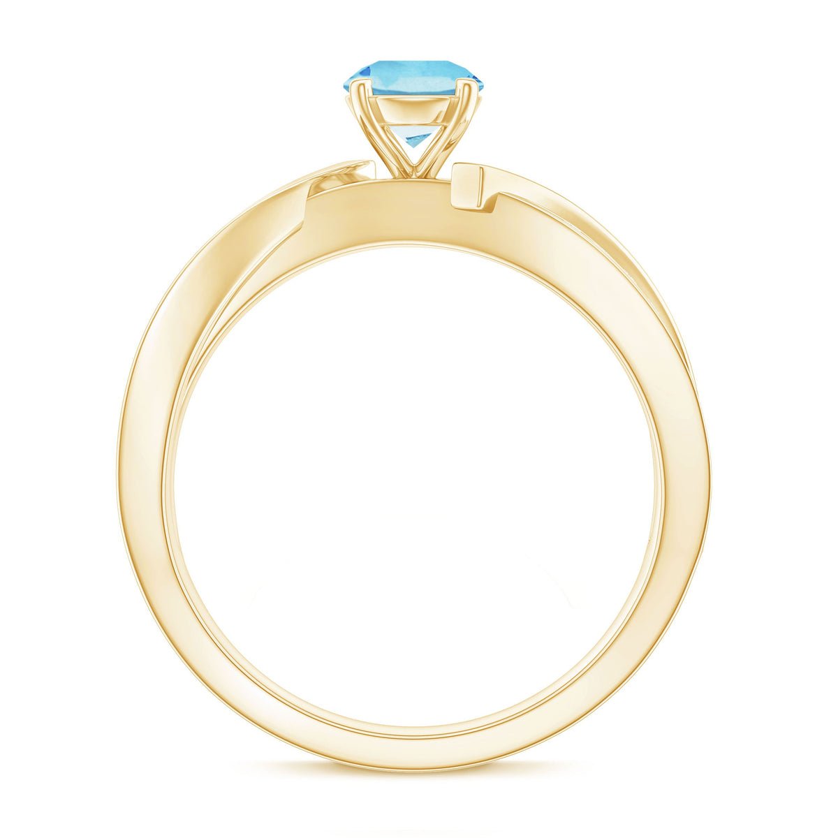 Anillo de compromiso infinito de aguamarina natural de 0,8 quilates y diamantes