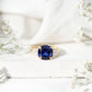 Certified 5.98 Carat Lab Grown Blue Sapphire Big Engagement Ring with Moissanite