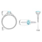 1 Carat Genuine Aquamarine Oval Engagement Ring with Diamond Side Stones