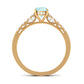 1 Carat Genuine Aquamarine Oval Engagement Ring with Diamond Side Stones