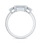 1.8 Carat Emerald Cut Moissanite 3 Stone Engagement Ring in East West Style