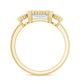 1.8 Carat Emerald Cut Moissanite 3 Stone Engagement Ring in East West Style