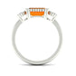 Anillo de compromiso de ópalo de fuego de 1 quilate engastado en horizontal con diamante