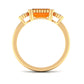 Anillo de compromiso de ópalo de fuego de 1 quilate engastado en horizontal con diamante