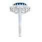 Genuine London Blue Topaz Statement Engagement Ring with Diamond