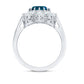 Genuine London Blue Topaz Statement Engagement Ring with Diamond