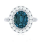 Genuine London Blue Topaz Statement Engagement Ring with Diamond