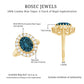 Genuine London Blue Topaz Statement Engagement Ring with Diamond