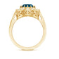 Genuine London Blue Topaz Statement Engagement Ring with Diamond