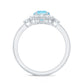 Classic Aquamarine Engagement Ring with Diamond Halo