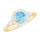 Classic Aquamarine Engagement Ring with Diamond Halo