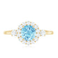 Classic Aquamarine Engagement Ring with Diamond Halo