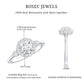 Round Cut Moissanite Halo Engagement Ring with Certificate