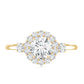 Round Cut Moissanite Halo Engagement Ring with Certificate