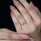 Anillo de promesa de aguamarina auténtica y diamantes con montura tipo bypass