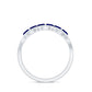Certified Marquise Cut Blue Sapphire and Diamond Wedding Anniversary Band Ring