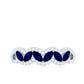 Certified Marquise Cut Blue Sapphire and Diamond Wedding Anniversary Band Ring