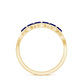 Certified Marquise Cut Blue Sapphire and Diamond Wedding Anniversary Band Ring