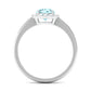 0.8 Carat Aquamarine Engagement Ring with Diamond Floating Halo