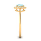 0.8 Carat Aquamarine Engagement Ring with Diamond Floating Halo