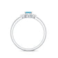 Octagon Aquamarine Engagement Ring with Diamond Halo