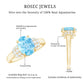1 Carat Oval Cut Aquamarine Engagement Ring with Diamond Collar