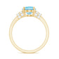 1 Carat Oval Cut Aquamarine Engagement Ring with Diamond Collar