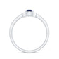 Genuine 0.5 Carat Blue Sapphire and Diamond Pear Halo Engagement Ring