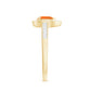 Classic Fire Opal Engagement Ring with Diamond Halo