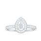 0.8 Carat Classic Moonstone and Diamond Halo Engagement Ring