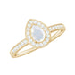 0.8 Carat Classic Moonstone and Diamond Halo Engagement Ring