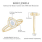 0.8 Carat Classic Moonstone and Diamond Halo Engagement Ring