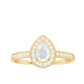 0.8 Carat Classic Moonstone and Diamond Halo Engagement Ring