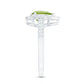 Natural 1 Carat Peridot Teardrop Engagement Ring with Diamond Halo