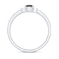 Classic Garnet Pear Shaped Engagement Ring with Diamond Halo