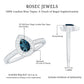 0.7 Carat Pear Shaped London Blue Topaz Engagement Ring with Diamond Halo