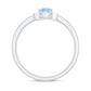 Natural Pear Shape Aquamarine Teardrop Engagement Ring with Diamond Halo