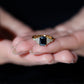 Anillo de compromiso de ónix negro con corte esmeralda de 1,8 quilates con diamantes, certificado